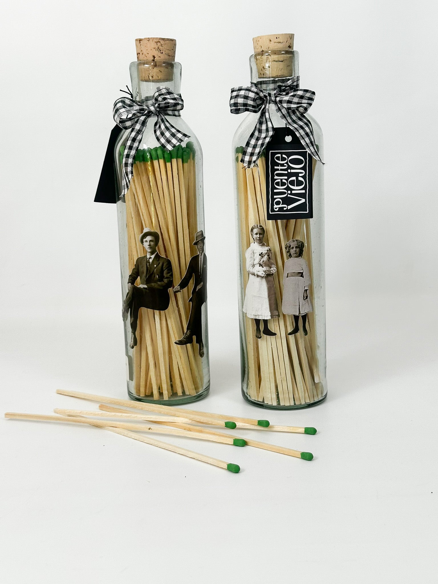 Botella con cerillos 72 piezas
