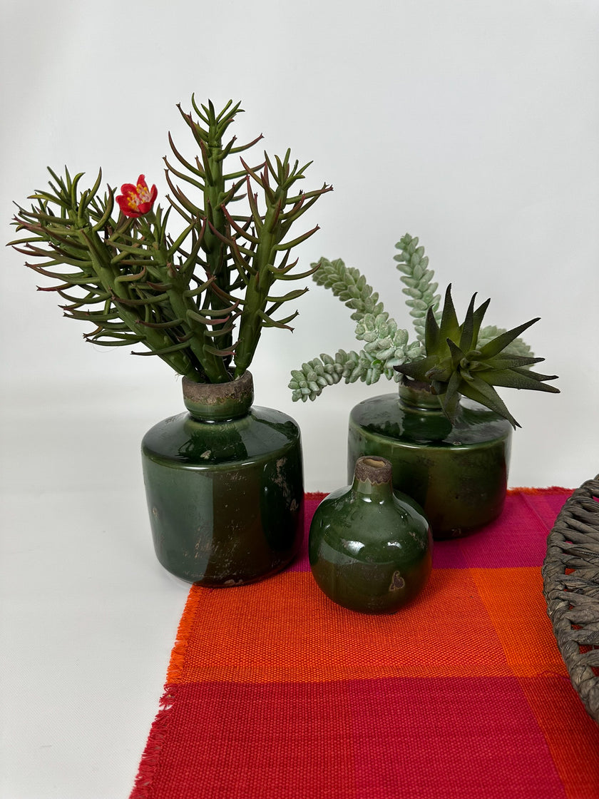 Florero Cerámica Verde