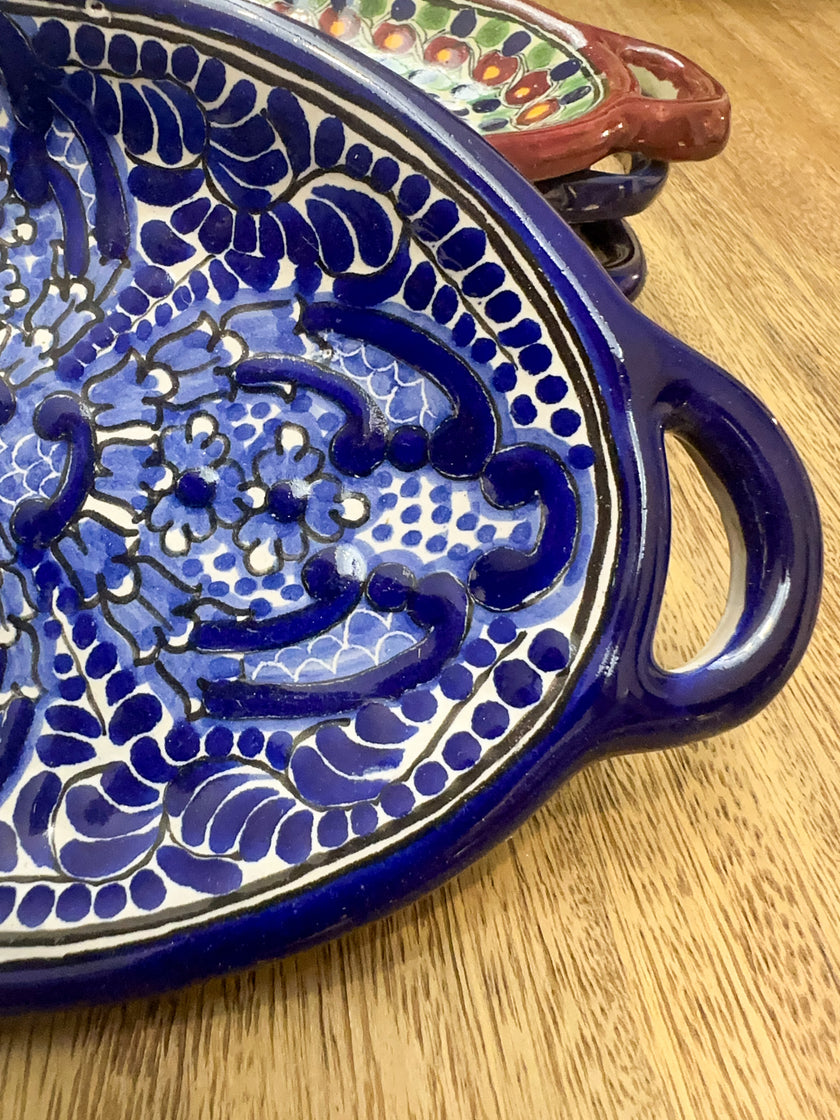 Charola Talavera Ovalada con Asas