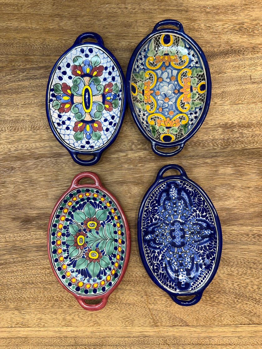 Charola Talavera Ovalada con Asas