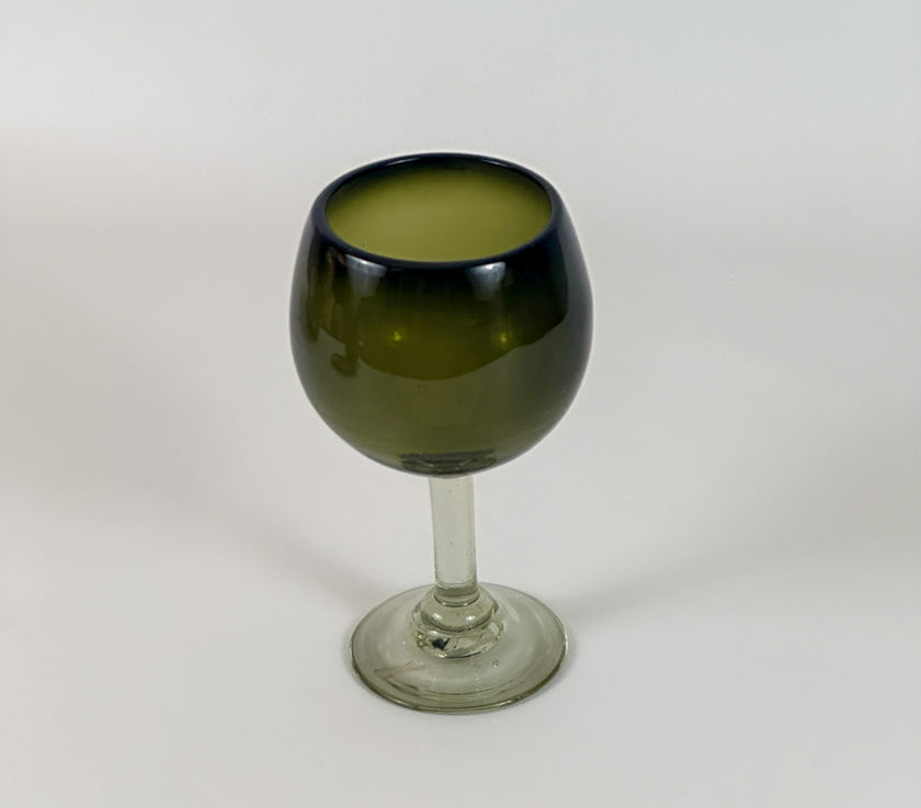 Copa Bola Verde Olivo Vidrio Soplado
