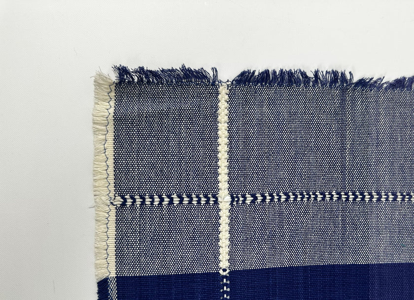 Juego de 4 manteles individuales cuadro azul/blanco