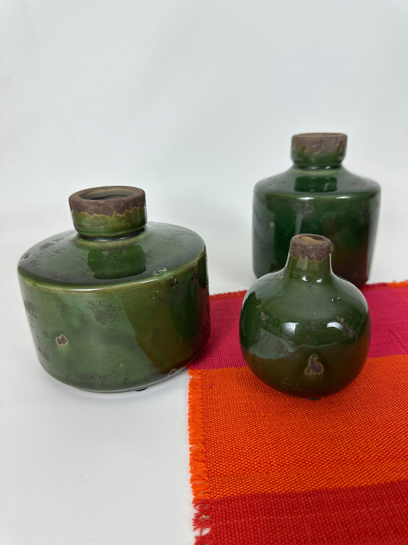 Florero Cerámica Verde