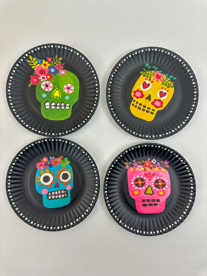 Juego de 4 platos de Melamina Calavera